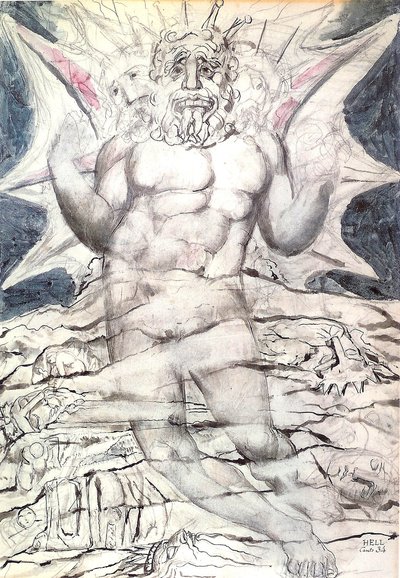 Hell, canto 34: Lucifer by William Blake